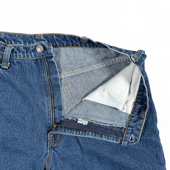 Vintage JC Penney Jeans Mens 34x28 Blue Dark Wash Denim Plain Pockets 80s - Picture 4 of 9